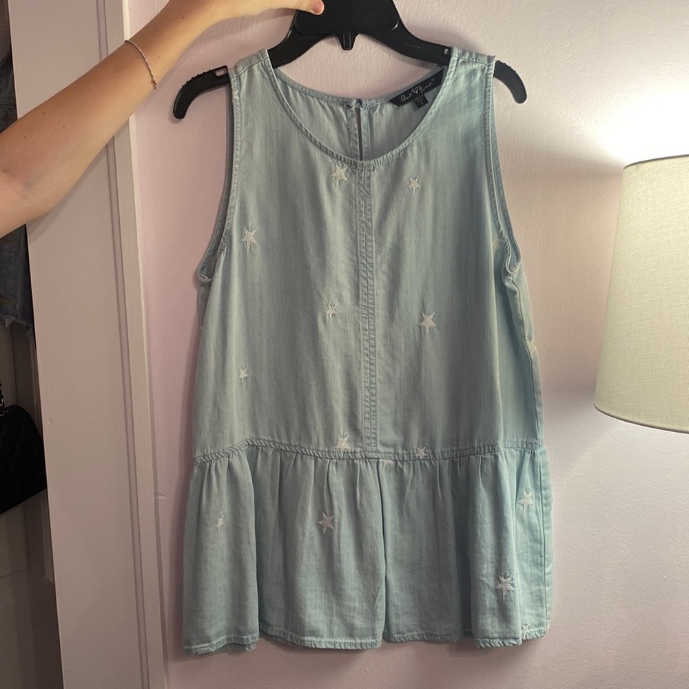 Velvet Heart light blue star tank top